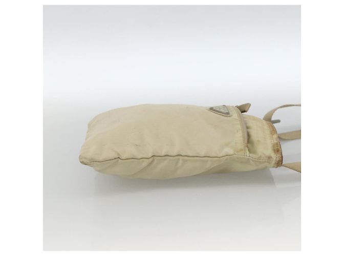 Borsa a Spalla PRADA Nylon Beige Argento Autentica LNZ604 - Ansicht 4