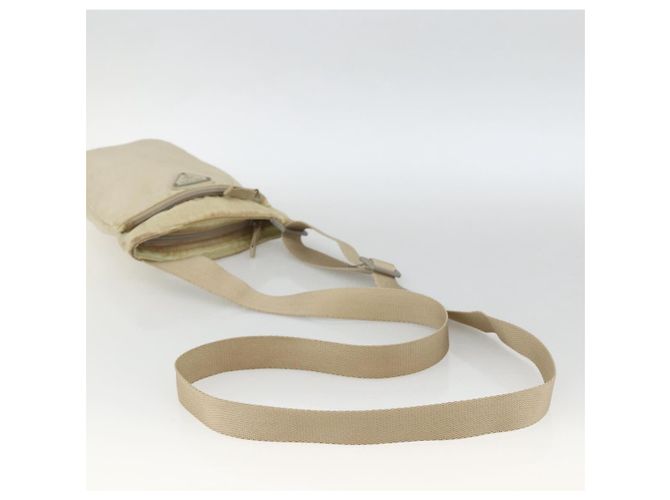 Borsa a Spalla PRADA Nylon Beige Argento Autentica LNZ604 - Ansicht 7