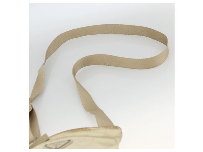 Borsa a Spalla PRADA Nylon Beige Argento Autentica LNZ604 - Ansicht 8