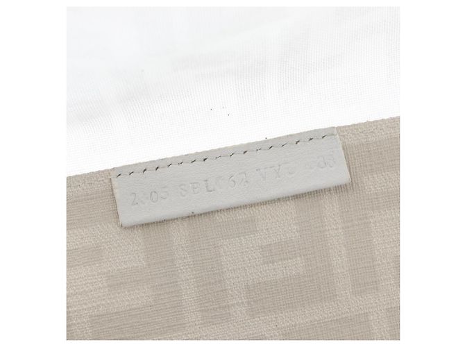 FENDI Zucca Canvas Boston Tasche Weiß Silber Auth SW2152V - Ansicht 12