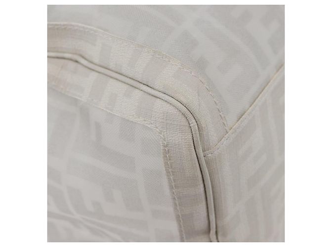 FENDI Zucca Canvas Boston Tasche Weiß Silber Auth SW2152V - Ansicht 15