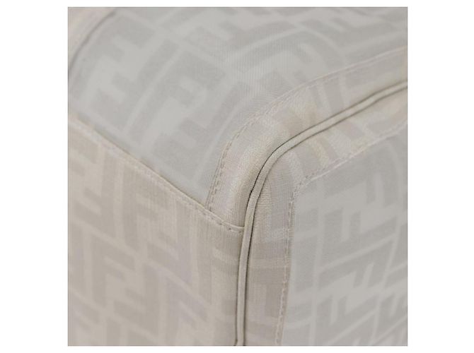 FENDI Zucca Canvas Boston Tasche Weiß Silber Auth SW2152V - Ansicht 16