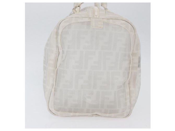 FENDI Zucca Canvas Boston Tasche Weiß Silber Auth SW2152V - Ansicht 3