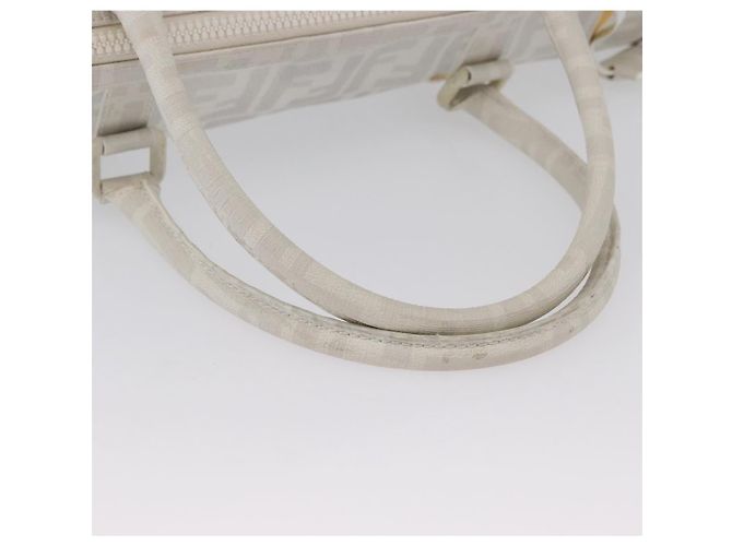 FENDI Zucca Canvas Boston Tasche Weiß Silber Auth SW2152V - Ansicht 7