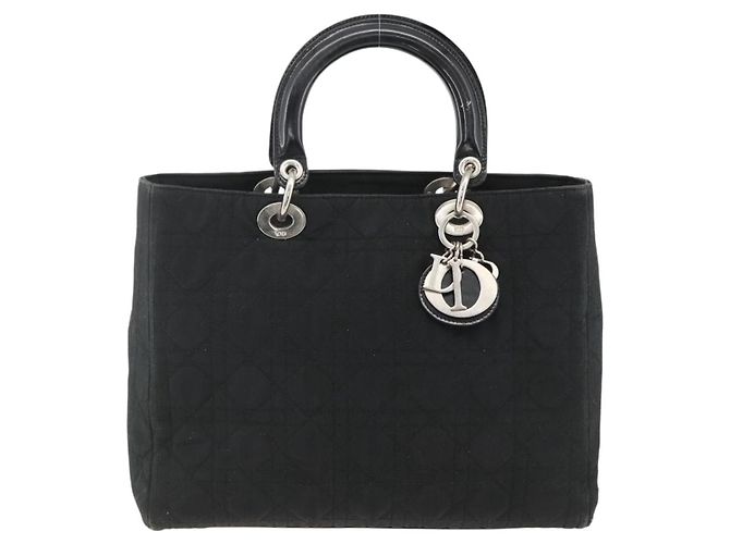 Christian Dior Borsa Tote Canage in Nylon Nero Argento Auth ARZ602 - vista 13