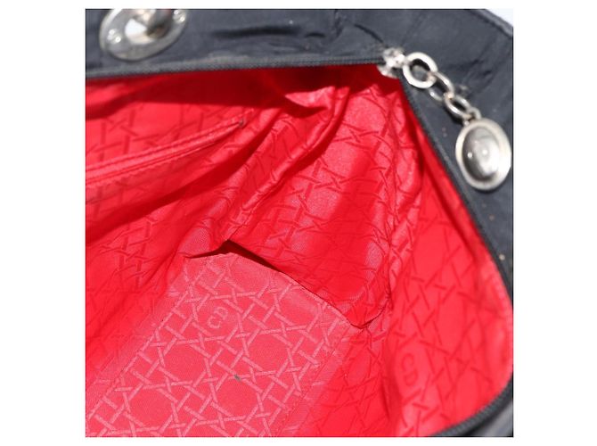 Christian Dior Borsa Tote Canage in Nylon Nero Argento Auth ARZ602 - vista 19