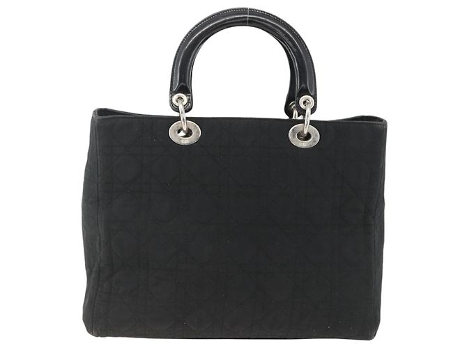 Christian Dior Borsa Tote Canage in Nylon Nero Argento Auth ARZ602 - vista 2