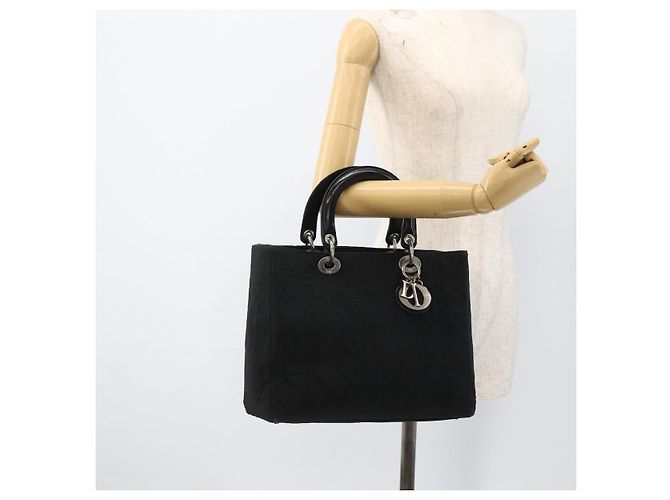 Christian Dior Borsa Tote Canage in Nylon Nero Argento Auth ARZ602 - vista 23