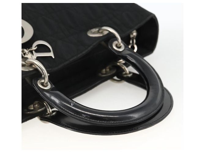 Christian Dior Borsa Tote Canage in Nylon Nero Argento Auth ARZ602 - vista 7
