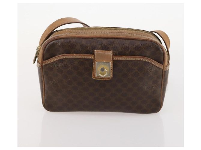 Céline Borsa a Spalla in Tela Macadam CELINE in Pelle PVC 2 Pezzi Marrone Auth bs33753 - vista 10