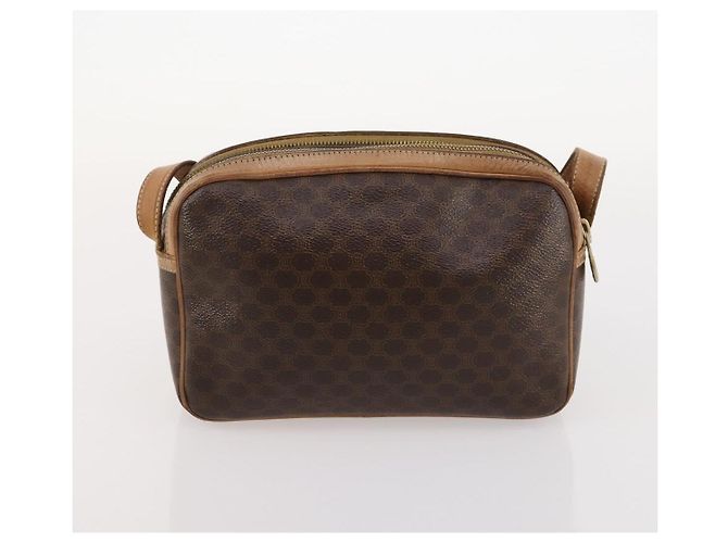 Céline Borsa a Spalla in Tela Macadam CELINE in Pelle PVC 2 Pezzi Marrone Auth bs33753 - vista 11