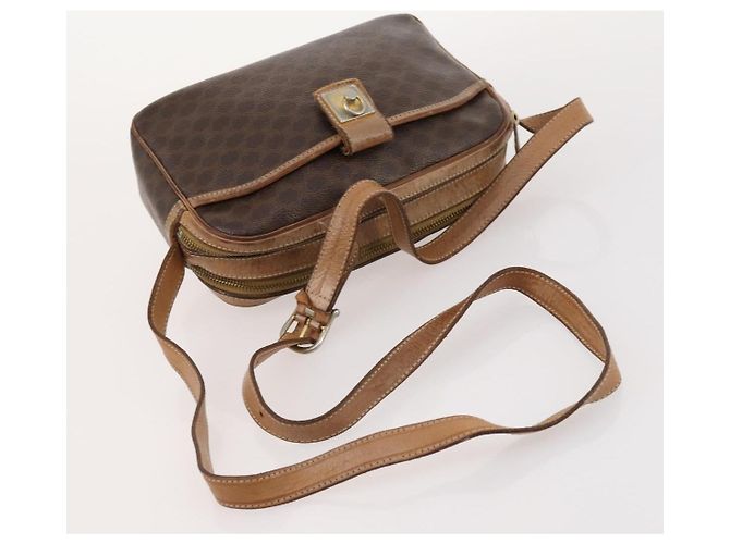 Céline Borsa a Spalla in Tela Macadam CELINE in Pelle PVC 2 Pezzi Marrone Auth bs33753 - vista 13