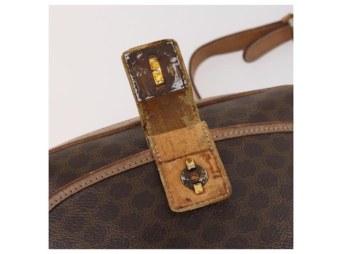 Céline Borsa a Spalla in Tela Macadam CELINE in Pelle PVC 2 Pezzi Marrone Auth bs33753 - vista 17