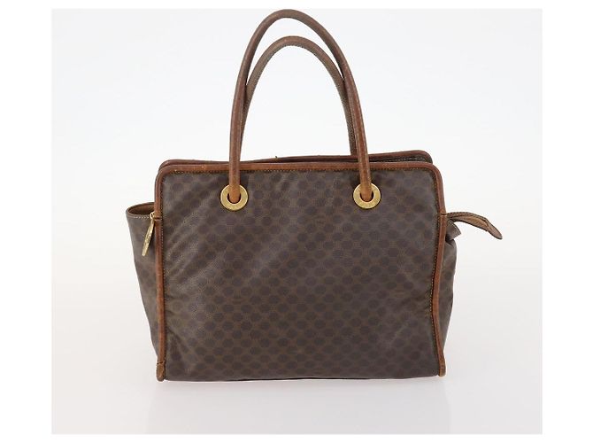 Céline Borsa a Spalla in Tela Macadam CELINE in Pelle PVC 2 Pezzi Marrone Auth bs33753 - vista 2