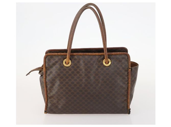 Céline Borsa a Spalla in Tela Macadam CELINE in Pelle PVC 2 Pezzi Marrone Auth bs33753 - vista 3