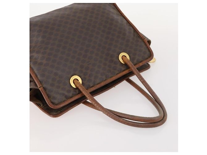 Céline Borsa a Spalla in Tela Macadam CELINE in Pelle PVC 2 Pezzi Marrone Auth bs33753 - vista 5
