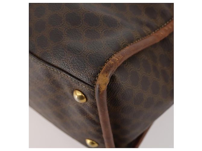 Céline Borsa a Spalla in Tela Macadam CELINE in Pelle PVC 2 Pezzi Marrone Auth bs33753 - vista 8