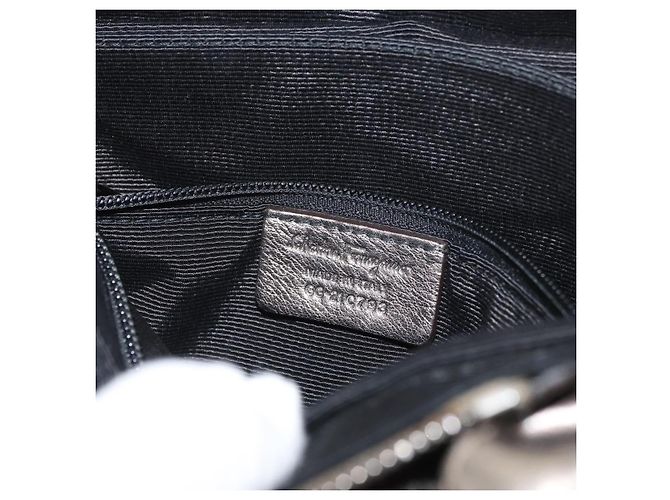 Borsa a mano in pelle Salvatore Ferragamo Vala 2way Argento Auth am10956 - vista 11