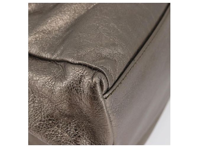 Borsa a mano in pelle Salvatore Ferragamo Vala 2way Argento Auth am10956 - vista 15