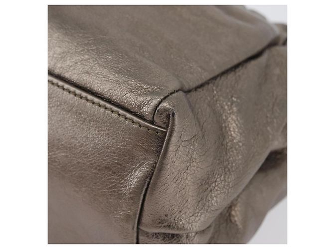 Borsa a mano in pelle Salvatore Ferragamo Vala 2way Argento Auth am10956 - vista 16