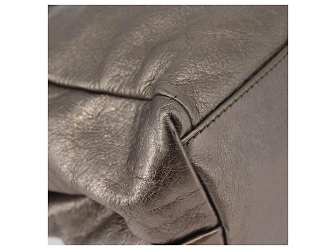 Borsa a mano in pelle Salvatore Ferragamo Vala 2way Argento Auth am10956 - vista 17