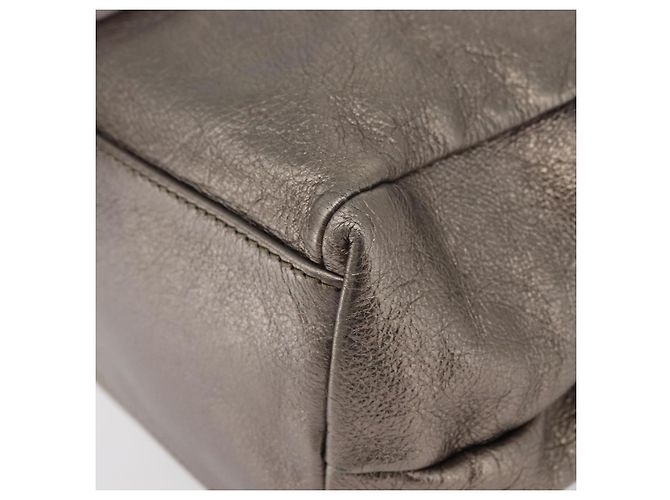 Borsa a mano in pelle Salvatore Ferragamo Vala 2way Argento Auth am10956 - vista 18