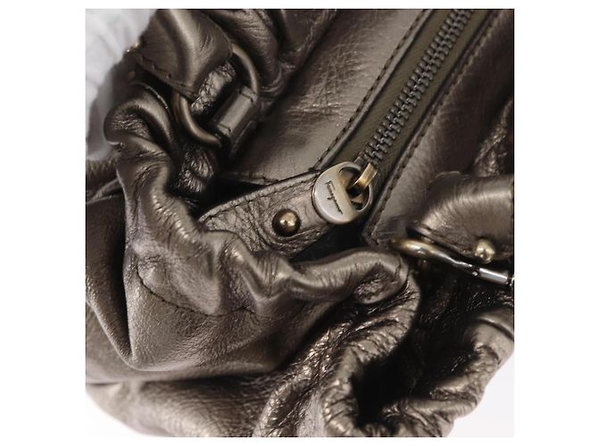 Borsa a mano in pelle Salvatore Ferragamo Vala 2way Argento Auth am10956 - vista 19