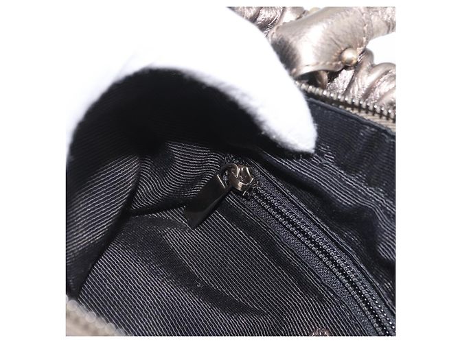 Borsa a mano in pelle Salvatore Ferragamo Vala 2way Argento Auth am10956 - vista 24