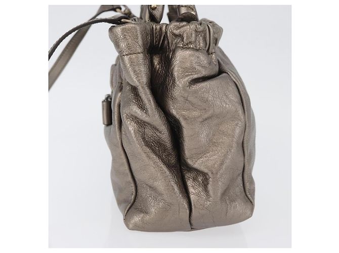 Borsa a mano in pelle Salvatore Ferragamo Vala 2way Argento Auth am10956 - vista 3