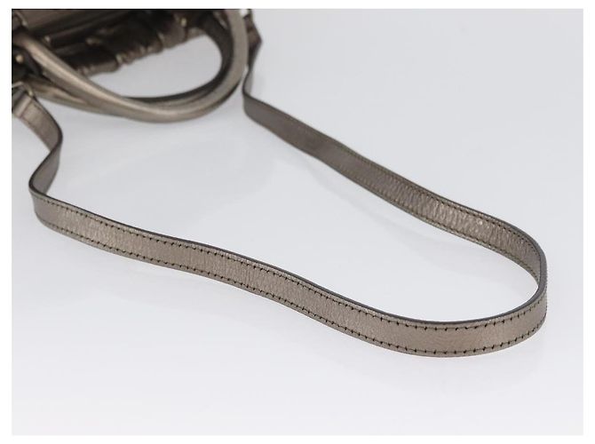 Borsa a mano in pelle Salvatore Ferragamo Vala 2way Argento Auth am10956 - vista 9