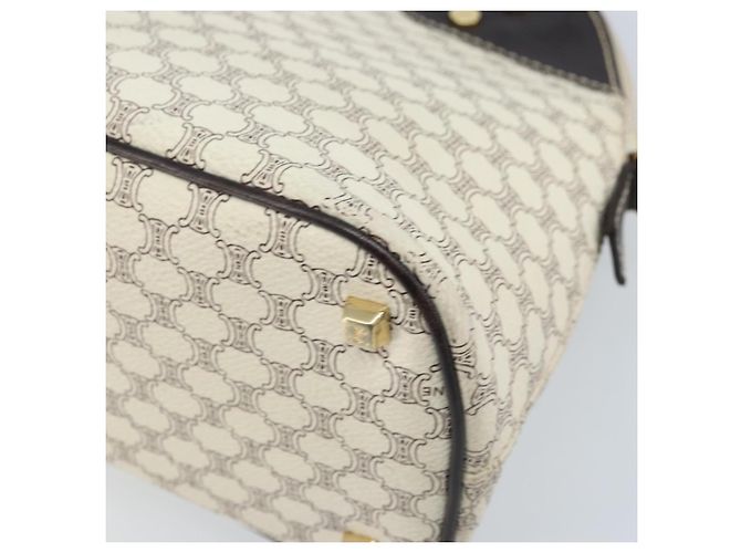Céline CELINE Macadam Canvas Handtasche aus PVC-Leder in Weiß und Gold Auth LNZ710 Golden - Ansicht 15
