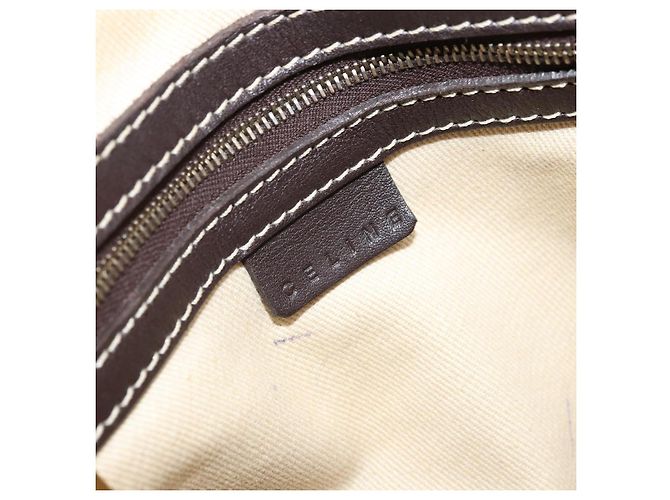 Céline CELINE Macadam Canvas Handtasche aus PVC-Leder in Weiß und Gold Auth LNZ710 Golden - Ansicht 18