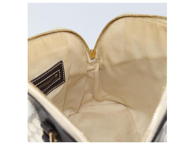 Céline CELINE Macadam Canvas Handtasche aus PVC-Leder in Weiß und Gold Auth LNZ710 Golden - Ansicht 19