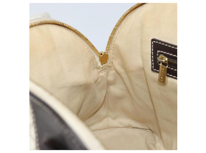 Céline CELINE Macadam Canvas Handtasche aus PVC-Leder in Weiß und Gold Auth LNZ710 Golden - Ansicht 20