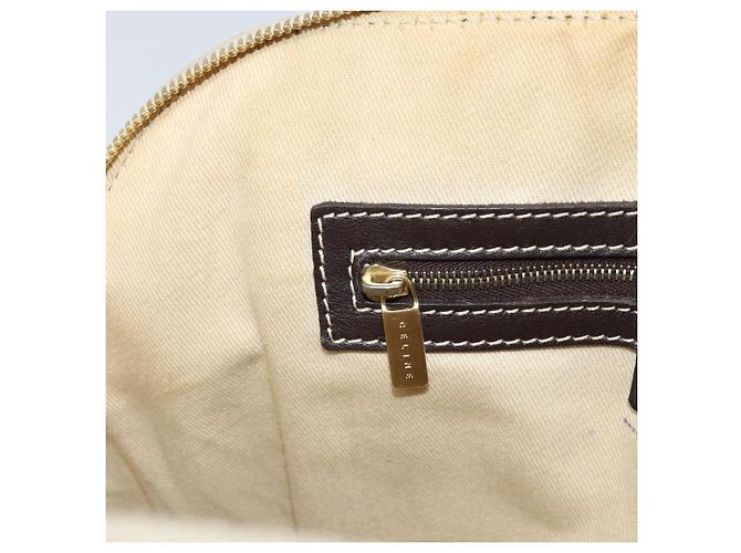 Céline CELINE Macadam Canvas Handtasche aus PVC-Leder in Weiß und Gold Auth LNZ710 Golden - Ansicht 21