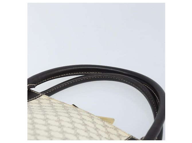 Céline CELINE Macadam Canvas Handtasche aus PVC-Leder in Weiß und Gold Auth LNZ710 Golden - Ansicht 8