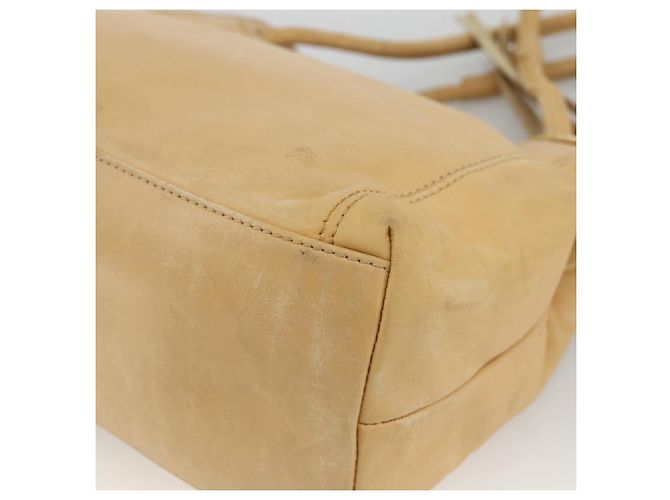 CHANEL Borsa Tote Matelassé in Pelle di Pecora Beige CC Auth bs34128 - vista 15