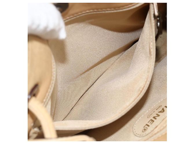 CHANEL Borsa Tote Matelassé in Pelle di Pecora Beige CC Auth bs34128 - vista 22