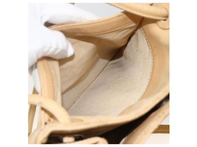 CHANEL Borsa Tote Matelassé in Pelle di Pecora Beige CC Auth bs34128 - vista 23
