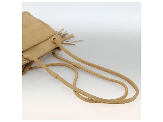 CHANEL Borsa Tote Matelassé in Pelle di Pecora Beige CC Auth bs34128 - vista 7