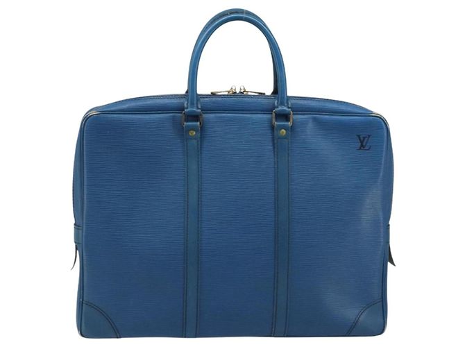 LOUIS VUITTON Epi Porta Documentos Viagem Bolsa de Negócios Azul M41144 LV Auth BSZ487 - vista 13