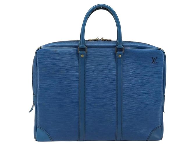 LOUIS VUITTON Epi Porta Documentos Viagem Bolsa de Negócios Azul M41144 LV Auth BSZ487 - vista 2
