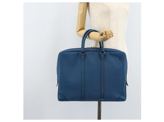 LOUIS VUITTON Epi Porta Documentos Viagem Bolsa de Negócios Azul M41144 LV Auth BSZ487 - vista 25