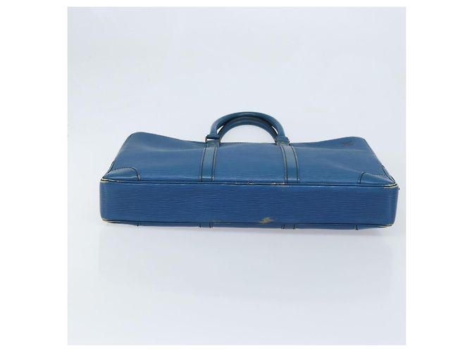 LOUIS VUITTON Epi Porta Documentos Viagem Bolsa de Negócios Azul M41144 LV Auth BSZ487 - vista 5