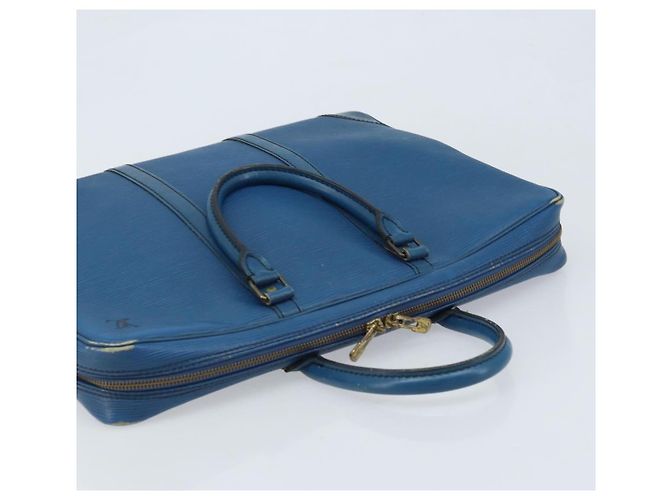 LOUIS VUITTON Epi Porta Documentos Viagem Bolsa de Negócios Azul M41144 LV Auth BSZ487 - vista 6