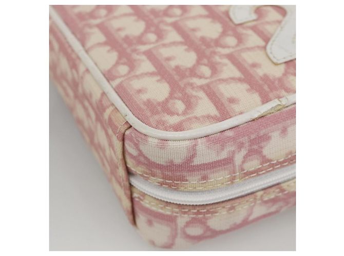 Christian Dior Trotter Canvas Pouch PVC Pink Silver Auth th6638 Silvery - view 14