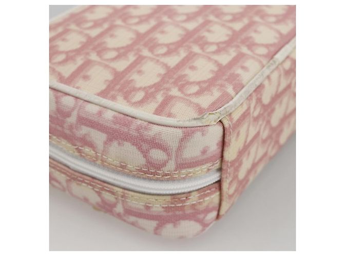 Christian Dior Trotter Canvas Pouch PVC Pink Silver Auth th6638 Silvery - view 15