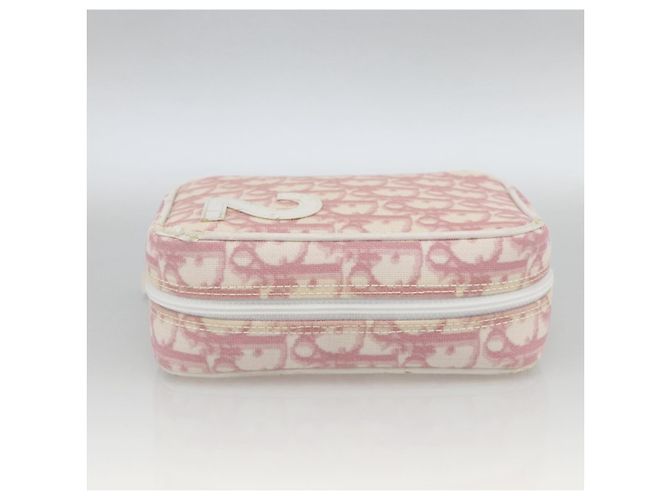 Christian Dior Trotter Canvas Pouch PVC Pink Silver Auth th6638 Silvery - view 3