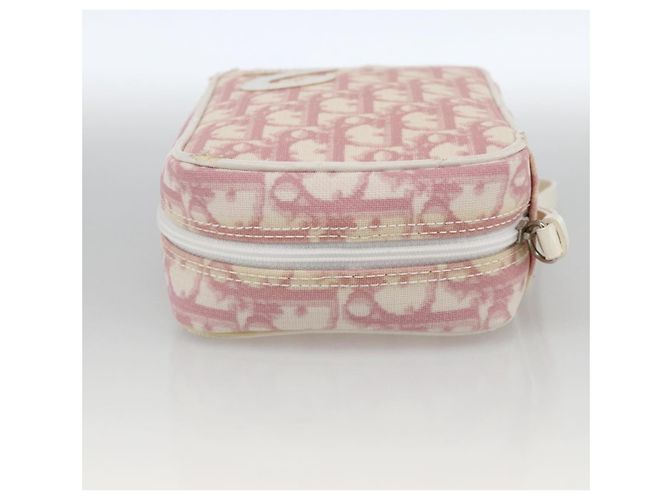 Christian Dior Trotter Canvas Pouch PVC Pink Silver Auth th6638 Silvery - view 5