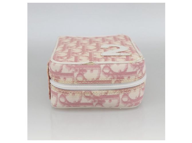 Christian Dior Trotter Canvas Pouch PVC Pink Silver Auth th6638 Silvery - view 6